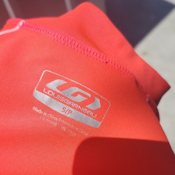 Orange  Rash Guard Swim Top with High Neck and Long Sleeves - Picture 7 of 8